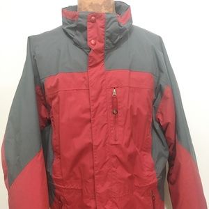 L.L. Bean Mens XL Red Gray Parka Winter Jacket Coat